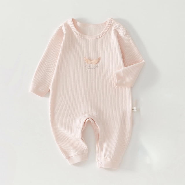 RXIRUCGD Tout-Petits Bébés Filles Garçons Manches Longues T-Shirt Imprimé Coloré Col Rond Combinaison Barboteuse ( Rose, Taille : 0 Mois )