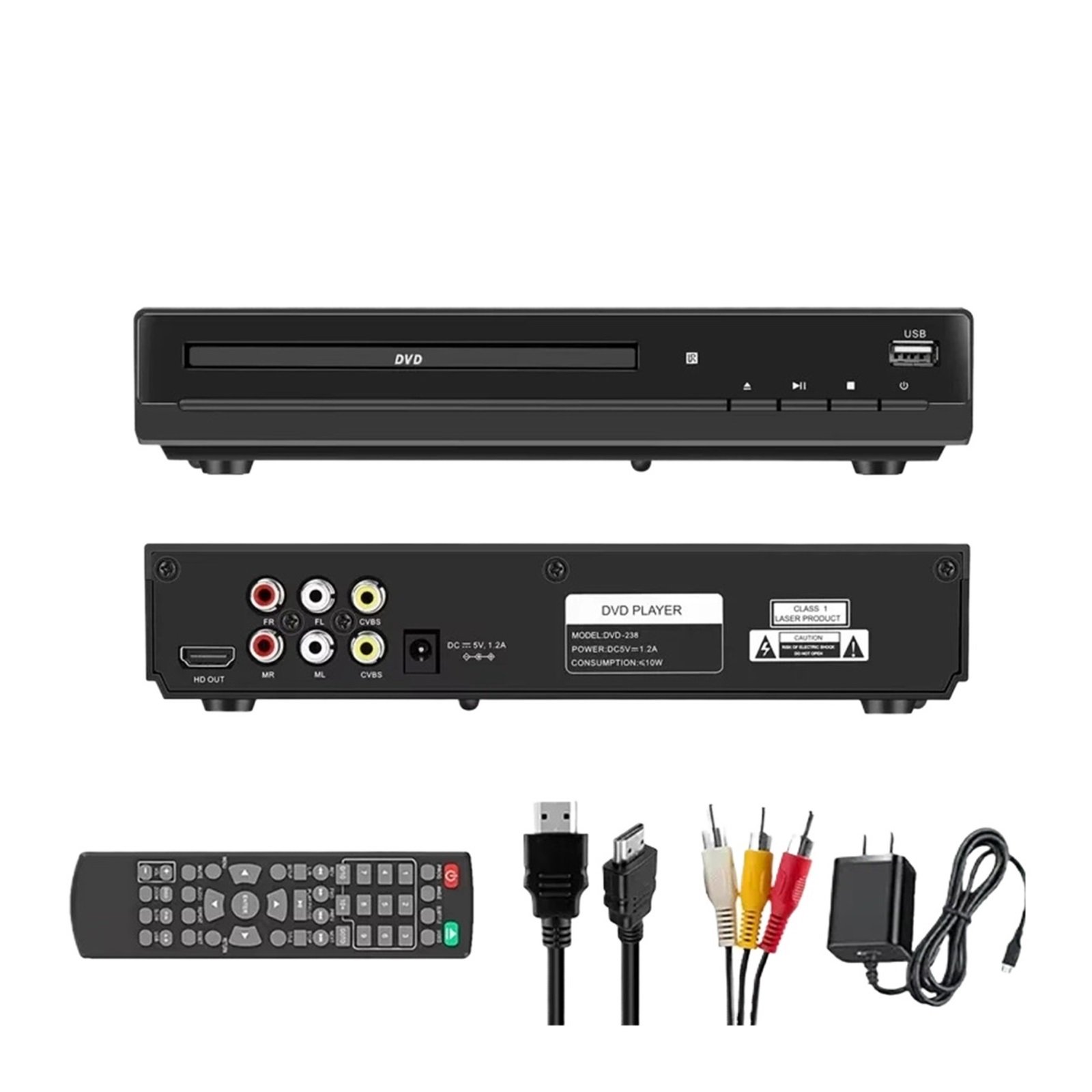 1080P HDMI Portable Home DVD Player VCD CD Multimedia TV Theater Disc Player ,High Definition Picture Quality