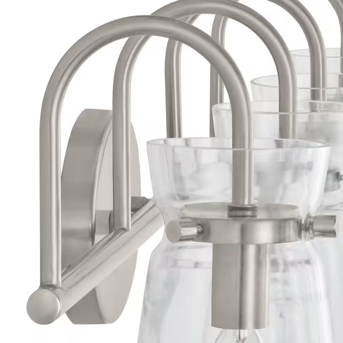 Ceybo 4 Light Vanity Lights for Bathroom — Brushed Nickel Finish with Clear Glass Shade