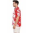 thumbnail image 3 of HAPPY BAY Men's Hawaiian Shirts Short Sleeve Button Down Shirt Floral Shirt Men Casual Vacation Summer Party Caribbean Shirts for Men Funny 3XL Allover Hibiscus, Red, 3 of 7