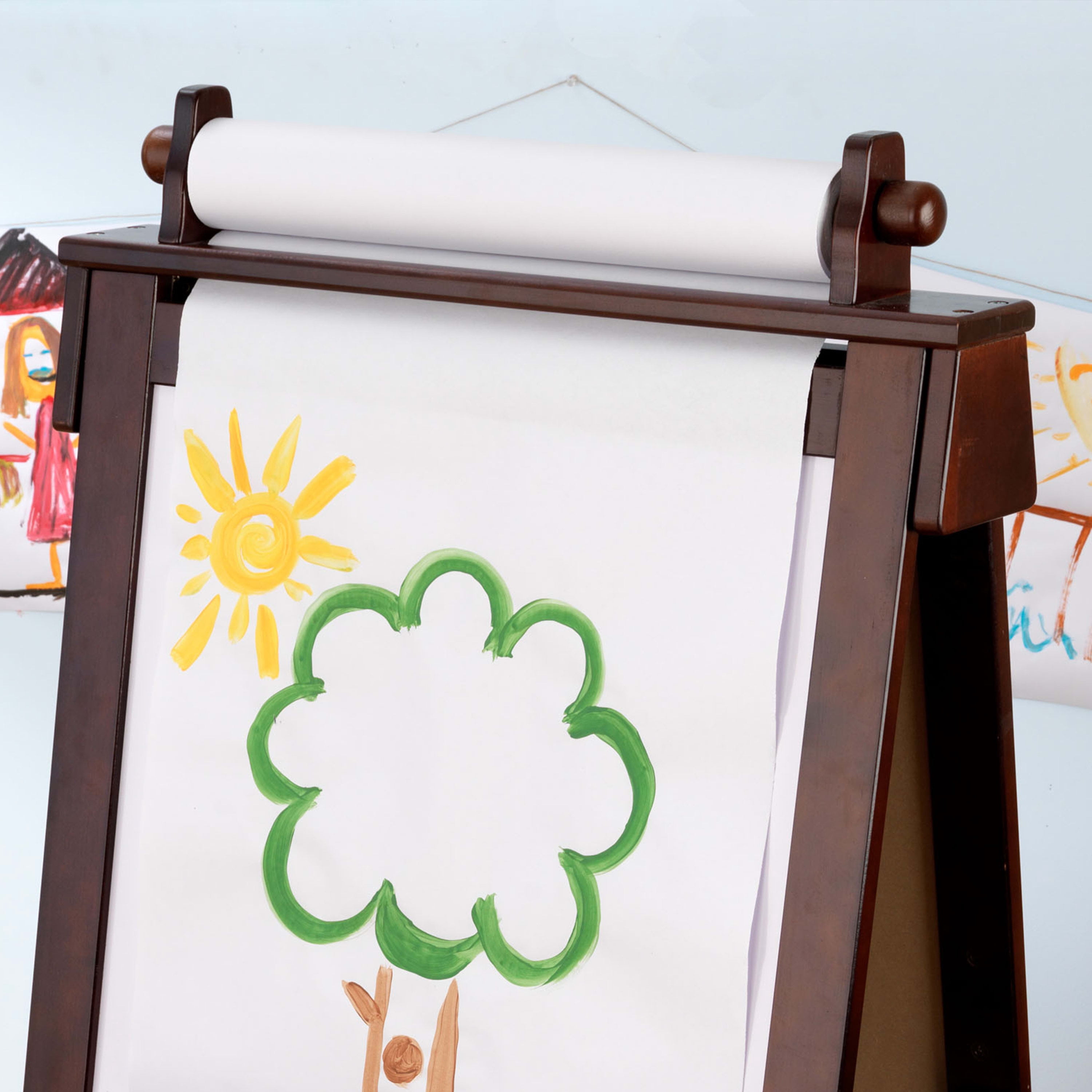 KidKraft Deluxe Wood Easel with Chalkboard, Dry Erase, Paper Roll & Paint Cups - Espresso