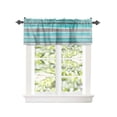 thumbnail image 2 of Kitchen Cafe Valance Curtain for Small Windows,Turquoise Gray Striped Rod Pocket Short Valances Vintage Horizontal Stripes Window Treatment Panel for Living Room/Bedroom/Bathroom,42x18in, 2 of 9
