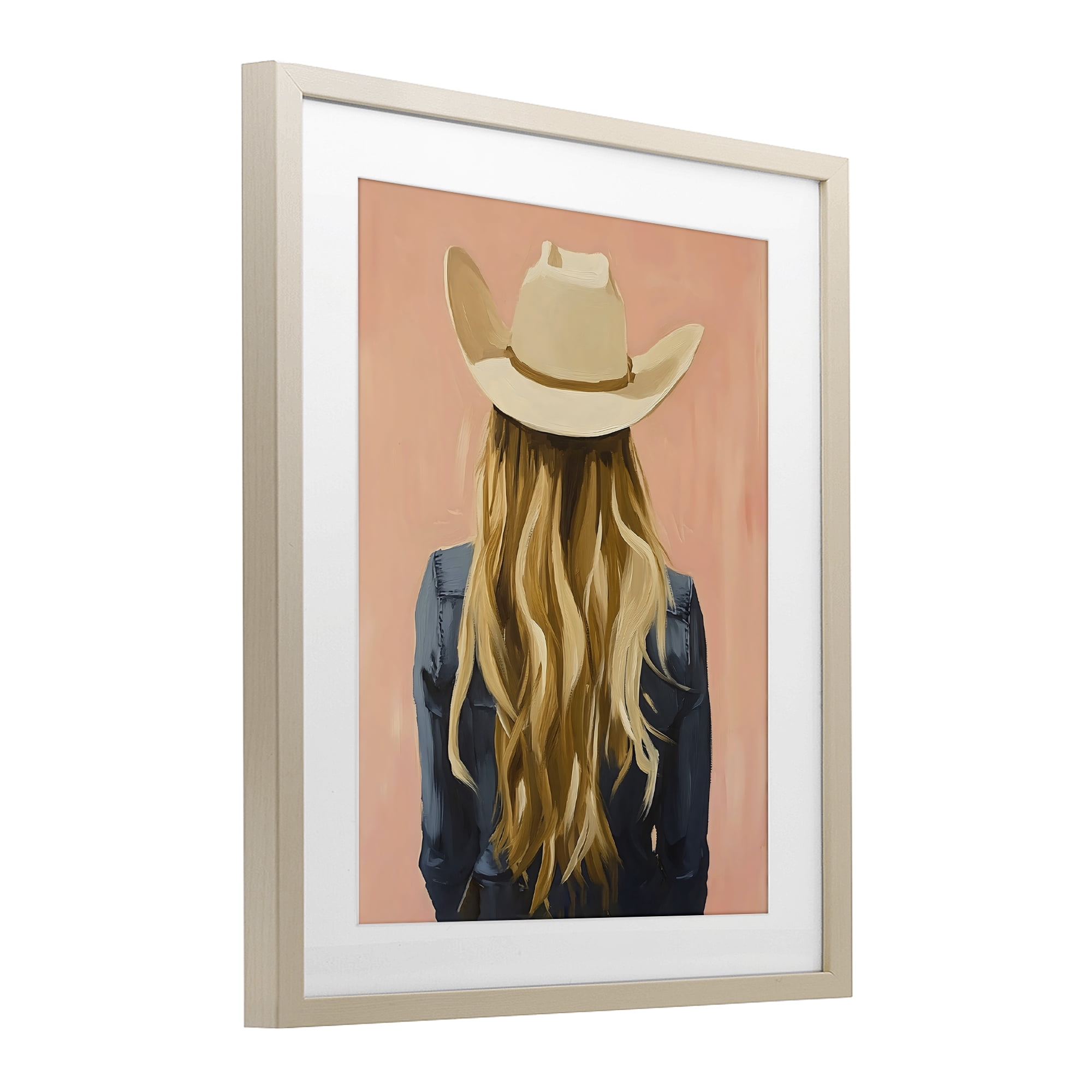 Stupell Industries Blonde Cowgirl Back View Birch Framed Print Under Glass, design by The Prints Vibe