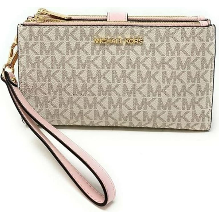 Michael Kors Jet Set Travel Wristlet, Double Zip, Signature