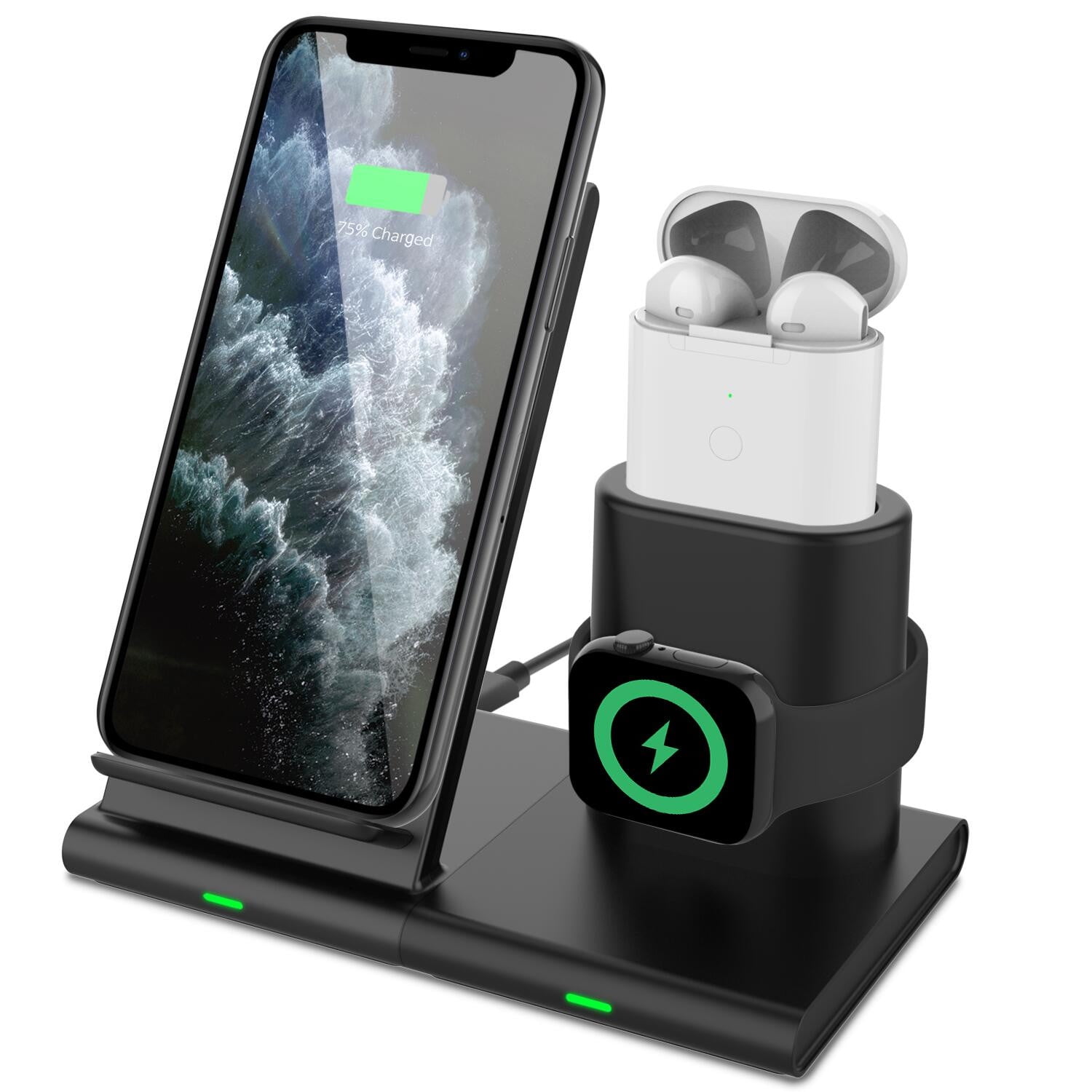 3 in 1 Qi Wireless Charger Stand Dock Charging Station Pad Wireless For