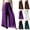 12# Purple, variant on Palazzo Pants for Women Casual Flowy Chiffon Pants Dressy Lightweight Loose Wide Leg Summer Culottes with Lining Purple S
