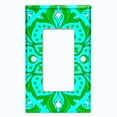 thumbnail image 5 of Metal Light Switch Plate Cover Neon Green Teal Tile Mandala Flower Pattern MDL039, 5 of 13