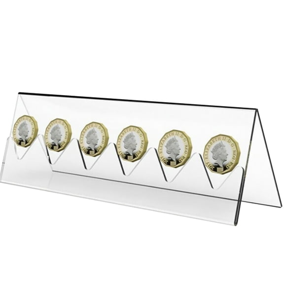 Transparent Coin Display Stand Coin Collection Stand 6 Coins Stand for Collections Showcase