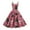 Watermelon Red, variant on Women's Christmas Print Casual Fashion Round Neck Mid-Length Dress with Vintage Style for Holiday Parties and Casual Outings,Pink,L