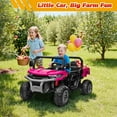 thumbnail image 6 of Joyracer 4WD 24 Volt Ride on Toys, 800W Ride on Truck for Kids, 2 Seater Power Car Wheels w/ Dump Bed & Shovel, Ride on UTV w/Remote Control, Bluetooth, LED Lights, Pink, 6 of 12