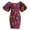 CL1, variant on Bintarealwax Women's Sexy Smocked Dress African Print Puff Sleeve Bodycon Mini Dress Club Party Summer