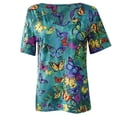 thumbnail image 4 of T-Shirt à Col en V Imprimé à Manches Courtes T-shirts Décontractés Blouse, 4 of 5