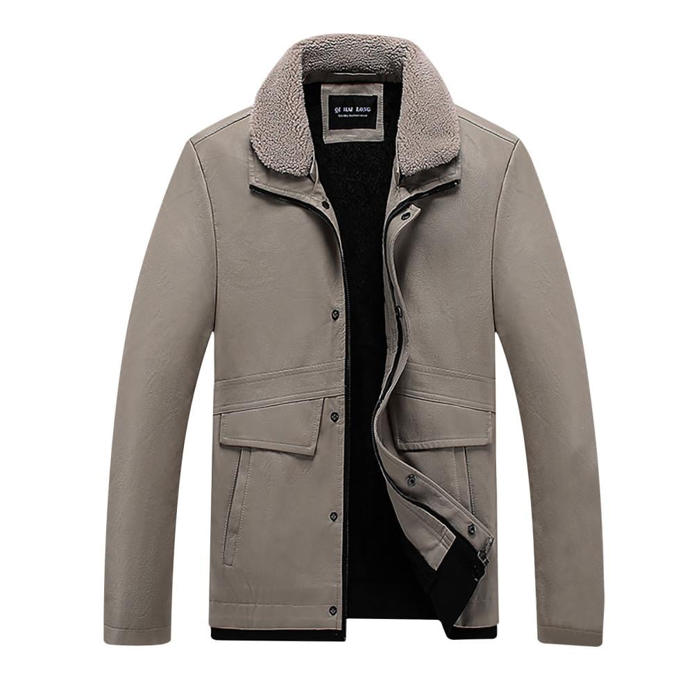 ZCFZJW Mens Faux Leather Aviator Bomber Jackets Fashion