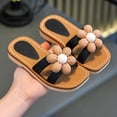 thumbnail image 4 of JUMEYU Kids Slide Sandals Girl's Sandals Glitter Flat Sandals Summer Beach Vacation Sandal Slipper shoes Size 9.5(Brown,9.5 Toddler), 4 of 6