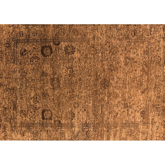 Ahgly Company Indoor Rectangle Oriental Orange Industrial Area Rugs, 6' x 9'