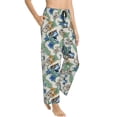 thumbnail image 2 of Xecao Dinosaurs And Leaves Women's Straight Lounge Pajama Pants: The Epitome of Relaxed Sleepwear, 2 of 9