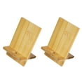 2pcs Bamboo Cell Phone Holder Universal Tablet Stand Desktop Smartphone