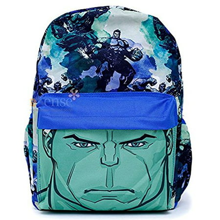 Marvel Avengers Hulk Backpack Boys Book Bag All Over Prints Big Face ...