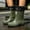 Green, variant on Women's Ankle Rain Boots, Gardening Non-Slip Thick Heel Waterproof PVC Outdoor Shoes Black 12-12.5