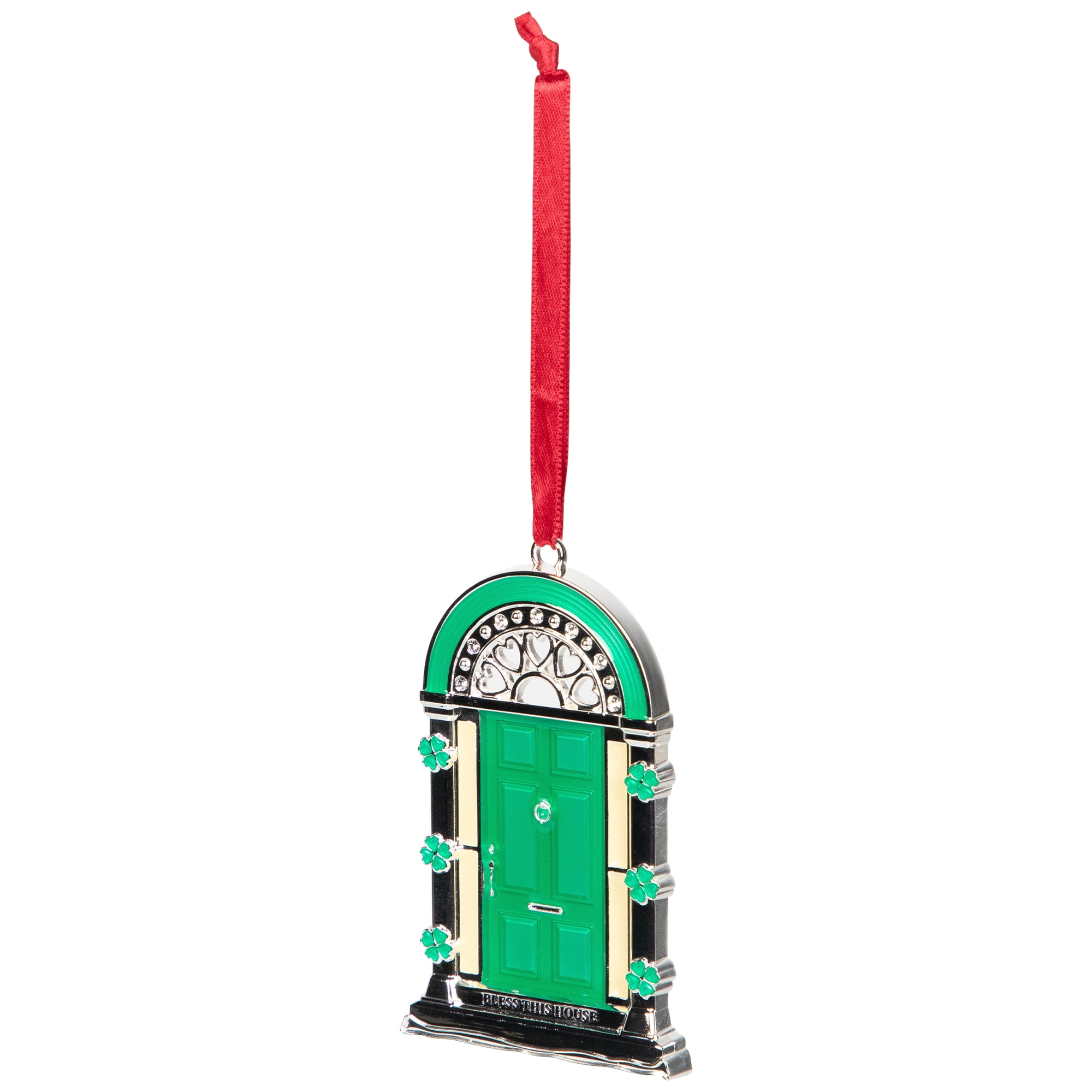 Bless This House Irish Shamrock Door Christmas Ornament - 3.75"