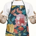 thumbnail image 2 of Pioneer Flower Floral Print Pattern Apron-Garden Aprons for Women with Pockets-Cotton Linen Waterproof Kitchen Cooking Gardening Aprons Adjustable for Kitchen,Cooking,BBQ and Salon 33x27 Inch, 2 of 7