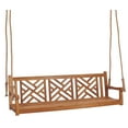thumbnail image 5 of Teak Wood Chippendale Triple Outdoor Patio Swing, 5 of 5