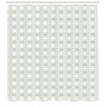 thumbnail image 3 of Abstract Shower Curtain, Rhythmic Print of Horizontally Arranged Chain Design on Plain Backdrop, Fabric Bathroom Set with Hooks, 69W X 84L Inches Extra Long, White Pale Sage Green, by Ambesonne, 3 of 3