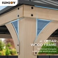 thumbnail image 6 of Sunjoy Cameron 11 ft. x 11 ft. Cedar Wood Framed Hot Tub Gazebo with Steel and Polycarbonate Hardtop and bar shelf, Matte Black, 6 of 10