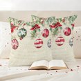 thumbnail image 3 of Christmas Balls Outdoor Pillow Covers 18"x18" Set of 2,Waterproof Throw Pillow Covers for Patio Furniture,Red Green Xmas Botanical Poinsettia Rustic Decorative Cushion Pillowcases for Garden Sofa, 3 of 9