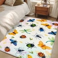 thumbnail image 4 of Insects Area Rugs 3x5 ft Colorful Butterfly Dragonfly Ladybird Bee Spiders Grass Washable Rug Non Slip Indoor Carpet Absorbent Floor Mat for Living Room Bedroom Dining Room, 4 of 9