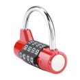 thumbnail image 3 of Candado De Combinación De Código De 4 Dígitos Para Maleta De Viaje, Casillero De Gimnasio, Bloqueo De Contraseña De Seguridad, Color Rojo matsuzay EL008117-00, 3 of 6