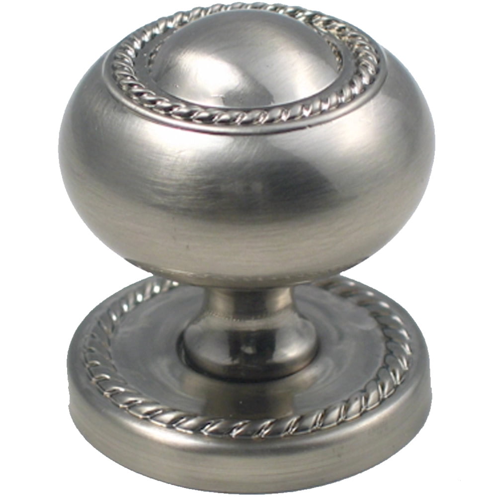 905SN 11/4" Rope Knob with Backplate Satin Nickel Finish