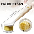 thumbnail image 2 of Handheld Long-Handle Dish Brush, Nylon Bristle Kitchen Scrubber, Versatile Pot and Pan Cleaning Tool, Scouring Brush with Hanging Hole, Khaki 3PCS, 2 of 5
