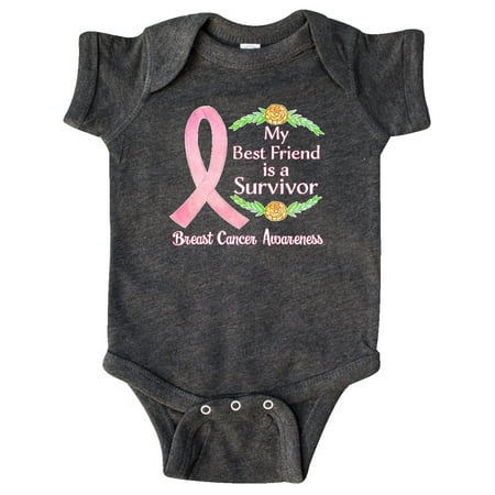 

Inktastic My Best Friend is a Survivor Breast Cancer Awareness Gift Baby Boy or Baby Girl Bodysuit