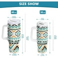 thumbnail image 3 of Boho Aztec 30 oz Tumbler with Handle, Stainless Steel Vacuum Insulated Sports Water Bottle, Leak-proof Travel Coffee Mug Cup with Lid and Straw for Water, Iced Tea or Coffee, 3 of 6