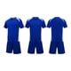 thumbnail image 1 of Conjuntos de blusas y camisas de manga corta con cuello en V. Conjunto de traje de fútbol de color sólido para niños para juegos deportivos universitarios, partidos de rendimiento, uniformes de entren, 1 of 5
