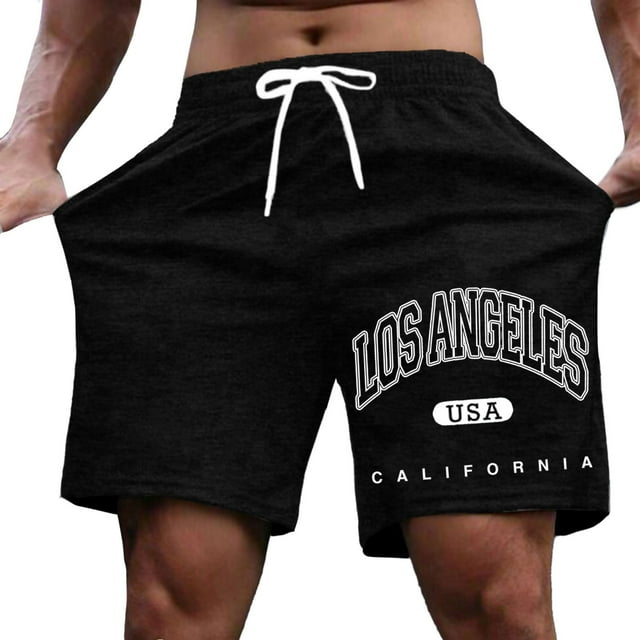 Men's Casual Shorts For Everyday Relaxation And Street Style With Letter Print Wardrobe