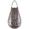 thumbnail image 1 of Benjara BM208431 Bellied Bamboo Lantern with Lattice Design & Rope Handle - Brown, 1 of 1