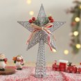 thumbnail image 4 of Christmas Tree Topper,3D Golden 5-Pointed Star Tree Topper with Hollow Glitter Projector for Christmas Treetop,LED Snowflake Tree Topper for Christmas Tree Decorations, 4 of 7