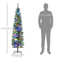 thumbnail image 3 of HOMCOM 6' Pencil Artificial Christmas Tree with Colourful LED Lights, 3 of 10