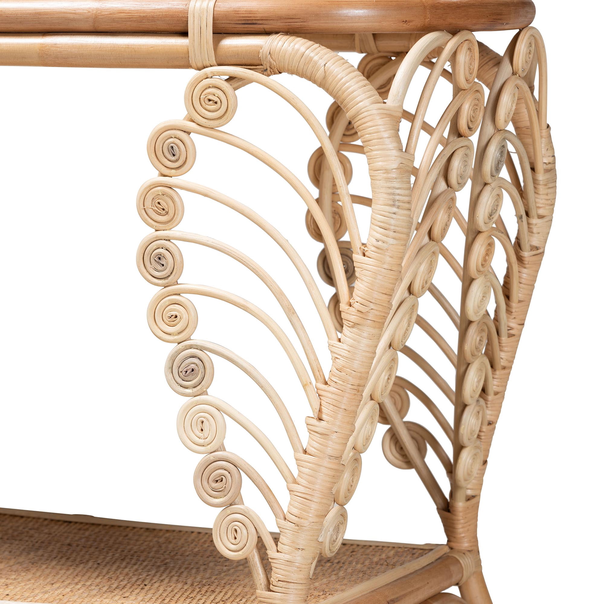 bali & pari Bastet Rattan BOHO Console Tables, Natural Brown