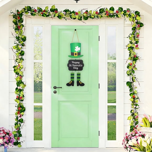 EGNMCR Wooden St. Patrick's Day Decoration For Front Door Sign Wall Signs Shamrocks Spring Decoration Irish Sign For Home Decor Party Outdoor Indoor Supply wooden door plaque