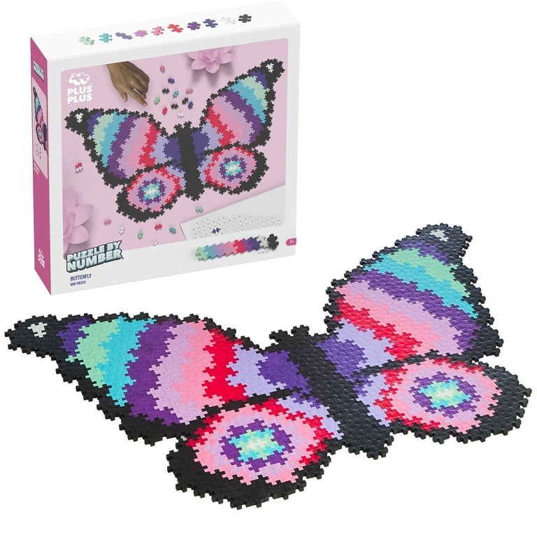 Plus-Plus: Puzzle by Number - Butterfly - 800 Piece - Color To