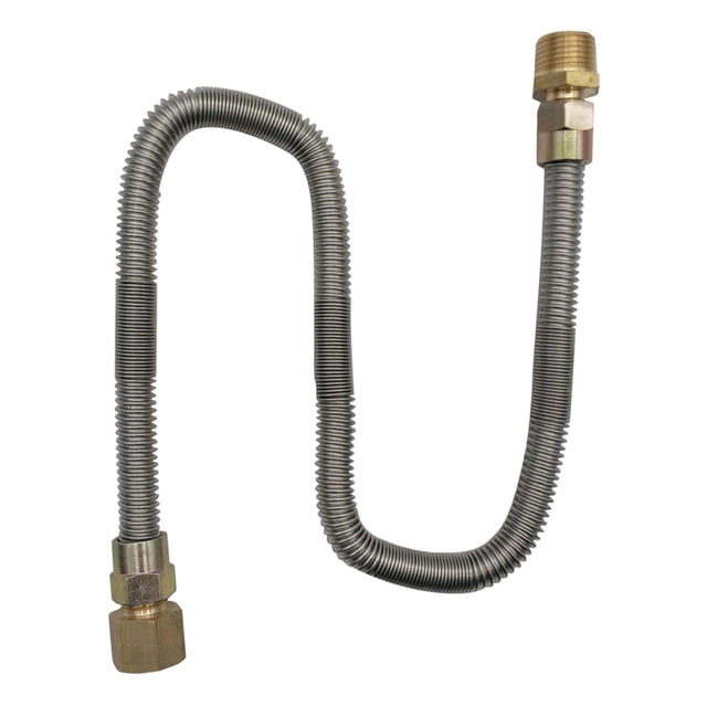 Kit de Conector de Línea de Gas Flexible Sin Silbato Sunnimix 1/2' x 24' para NG O LP