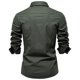 thumbnail image 4 of pstuiky camisa de manga larga para hombre, Blusa informal de manga larga con botones y parches lisos para hombre camisetas de hombre m, 4 of 4