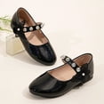 thumbnail image 2 of newwalpole Girls Dress Shoes White Flower Girl Shoe Mary Jane Low Heels for Wedding (Toddler/Little/Big Kid) Black for Size 13, 2 of 6