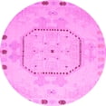 thumbnail image 1 of Ahgly Company Indoor Round Abstract Pink Modern Area Rugs, 7' Round, 1 of 4