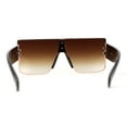 thumbnail image 4 of Womens Luxury Flat Top Thick Temple Mafia Sunglasses Brown Gold Brown, 4 of 4