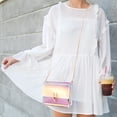thumbnail image 4 of BESTOYARD Women Transparent Handbag Colorful Chain Bags Rainbow Purses Clear Jelly Mini Bag (Pink), 4 of 5