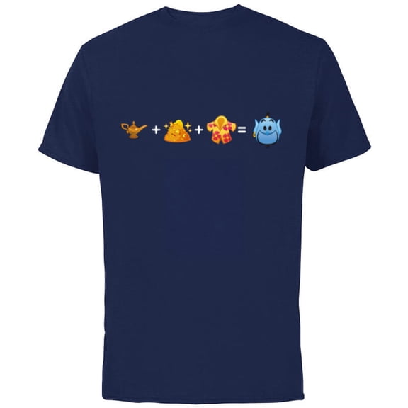Disney Aladdin Genie Emoji Code Formula - Short Sleeve Cotton T-Shirt for Adults - Customized-Navy